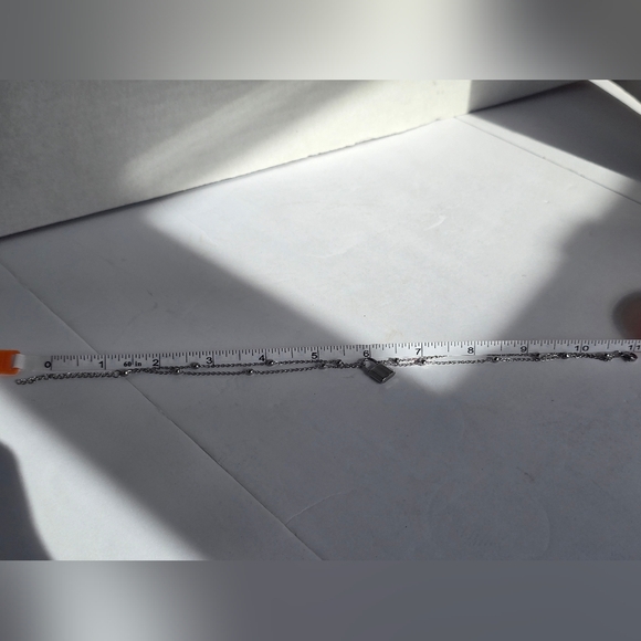 Double-Layer Silver Padlock Necklace - Picture 5 of 10